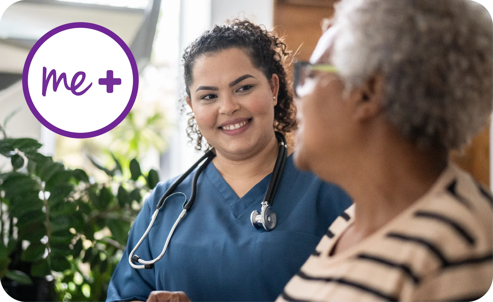 a woman smiling at a man