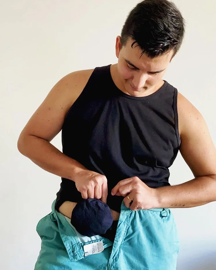 a person holding a bag